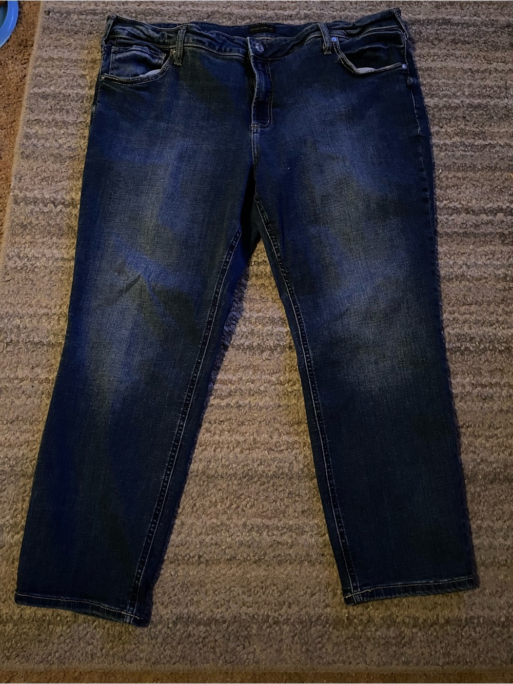 Silver Jeans Men's Dark Blue Straight Jeans Size 22/27